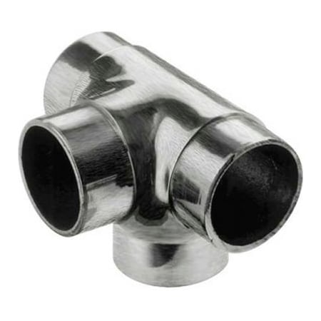 Lavi Industries Lavi Industries, Flush Tee Fitting, Side Outlet, for 1.5" Tubing, Satin Stainless Steel 44-735/1H